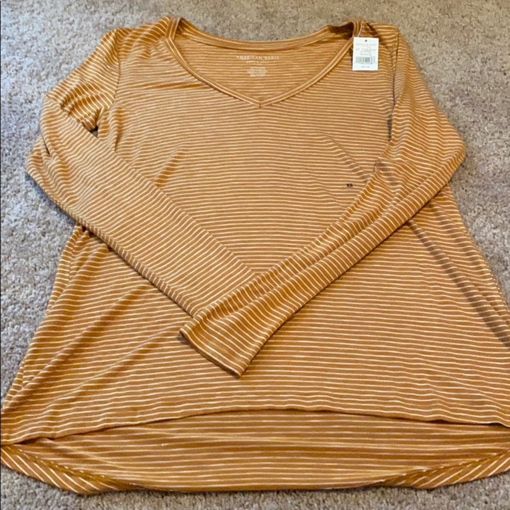 AE Mustard and White Soft and Sexy Top